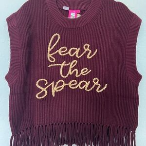 Queen Of Sparkles Florida State FSU Fear The Spear Vest  - Size Medium *SOLD OUT